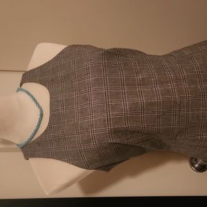 Gray muted plaid dress